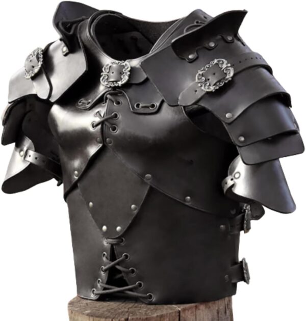 Medieval Ancient Gladiator Chest Armor PU Leather Cuirass Viking Warrior Chest Roleplay Costume for Men and Women
