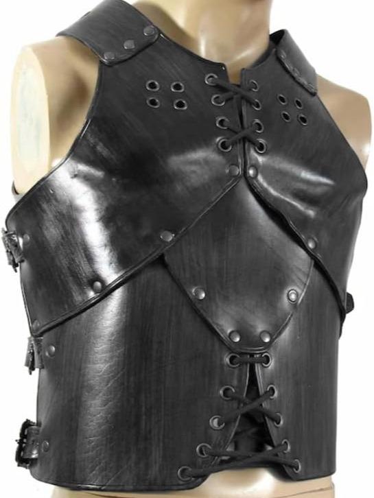 Medieval Ancient Gladiator Chest Armor PU Leather Cuirass Viking Warrior Chest Roleplay Costume for Men and Women