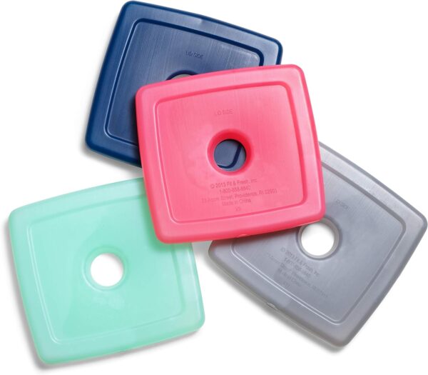 4 Pack Slim Ice Packs, Quick Freeze Space Saving Reusable Ice Packs for Lunch Boxes or Coolers, Multi Colored