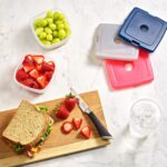 4 Pack Slim Ice Packs, Quick Freeze Space Saving Reusable Ice Packs for Lunch Boxes or Coolers, Multi Colored