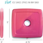 4 Pack Slim Ice Packs, Quick Freeze Space Saving Reusable Ice Packs for Lunch Boxes or Coolers, Multi Colored