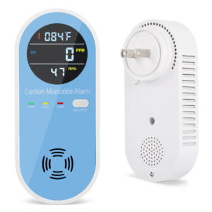 3-in-1 Carbon Monoxide Detector Plug-in with Temperature and Humidity Sensors | Portable CO Gas Alarm with LCD Display, Voice & Light Warning for Home, Travel, RV, and Industrial Use