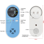 3-in-1 Carbon Monoxide Detector Plug-in with Temperature and Humidity Sensors | Portable CO Gas Alarm with LCD Display, Voice & Light Warning for Home, Travel, RV, and Industrial Use