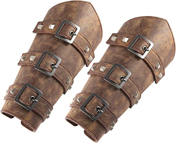 1 Pair Viking Bracers Medieval Leather Bracers Arm