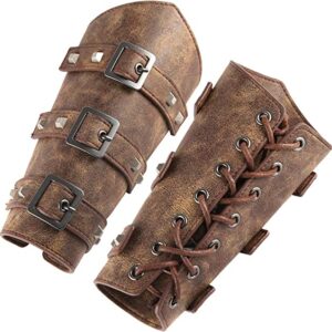 1 Pair Viking Bracers Medieval Leather Bracers Arm