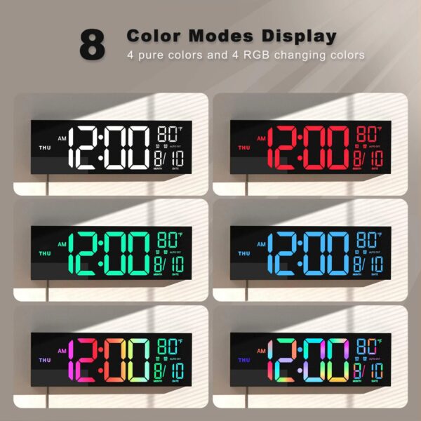 16inch Big Digital LED Clock Wall Mount Large Numbers Timer Date Temperature USA